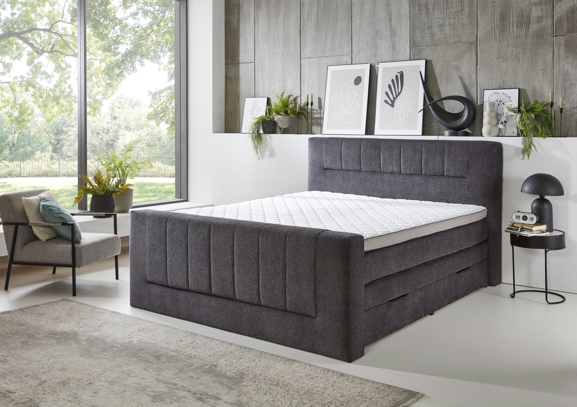 Boxspringbett KENOSHA 180 x 200 cm anthrazit