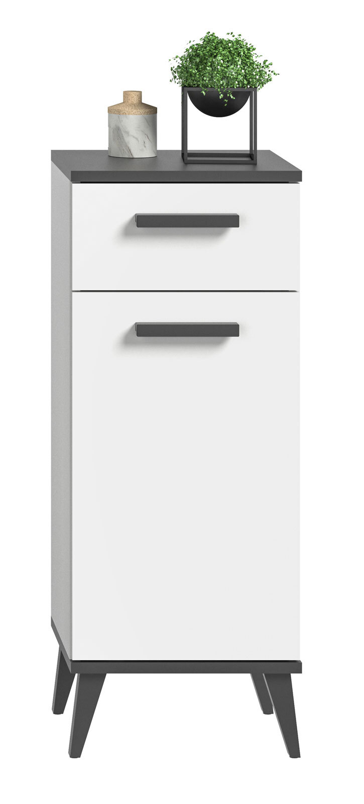 Bad Unterschrank ROCKET 34 x 87 cm weiß/ anthrazit