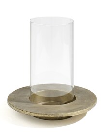 casaNOVA Windlicht 2-teilig 25 cm goldfarbig /Glas