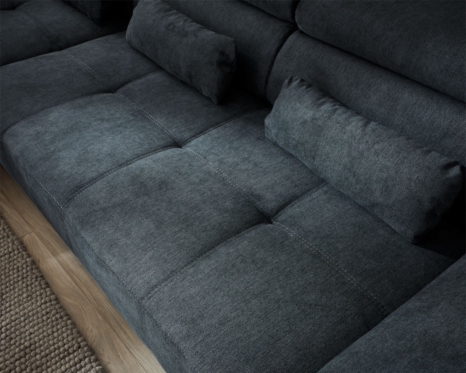 Ecksofa DENIA 192 x 309 cm dunkelgrau