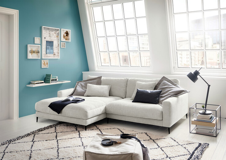 Ole Gunderson Ecksofa DOWNTOWN 170 x 272 cm Cord light grey