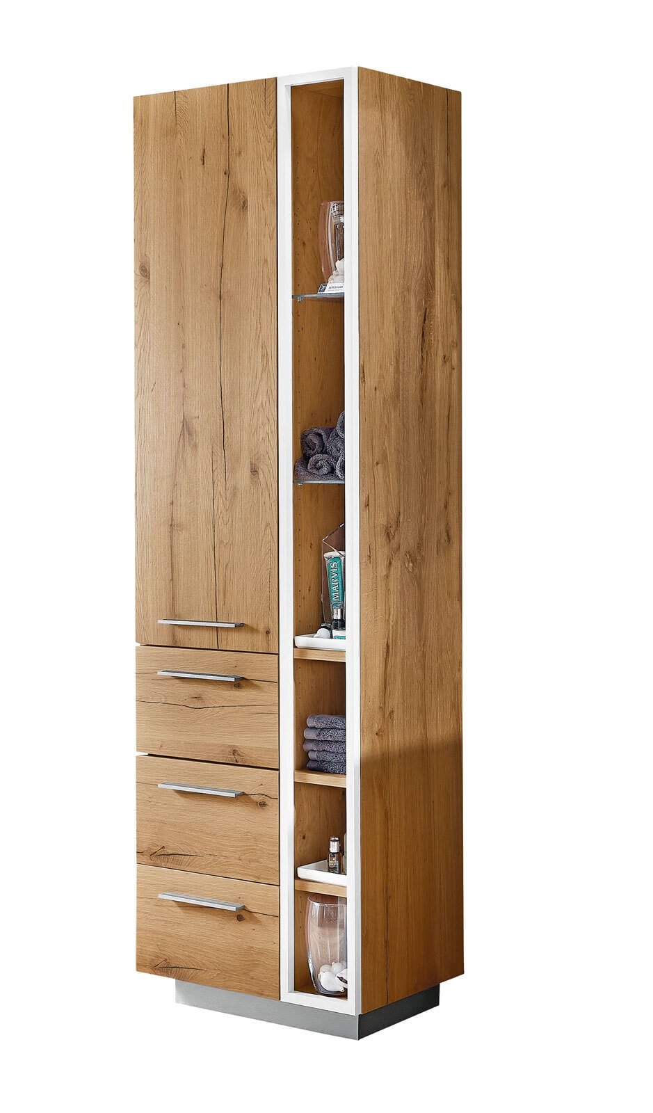 Hochschrank 61 x 199,5 x 38 cm Alteiche Natur gebürstet