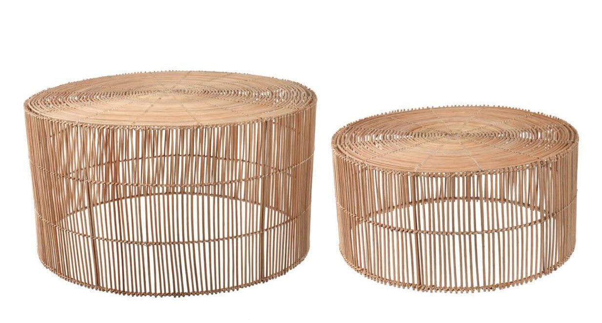 Kave Home Couchtisch ELMIMA 2-teilig Rattan braun