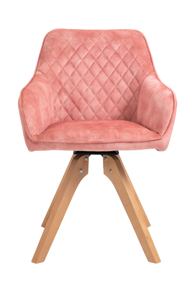 CASAVANTI Armlehnstuhl Samtvelours rosa/natur