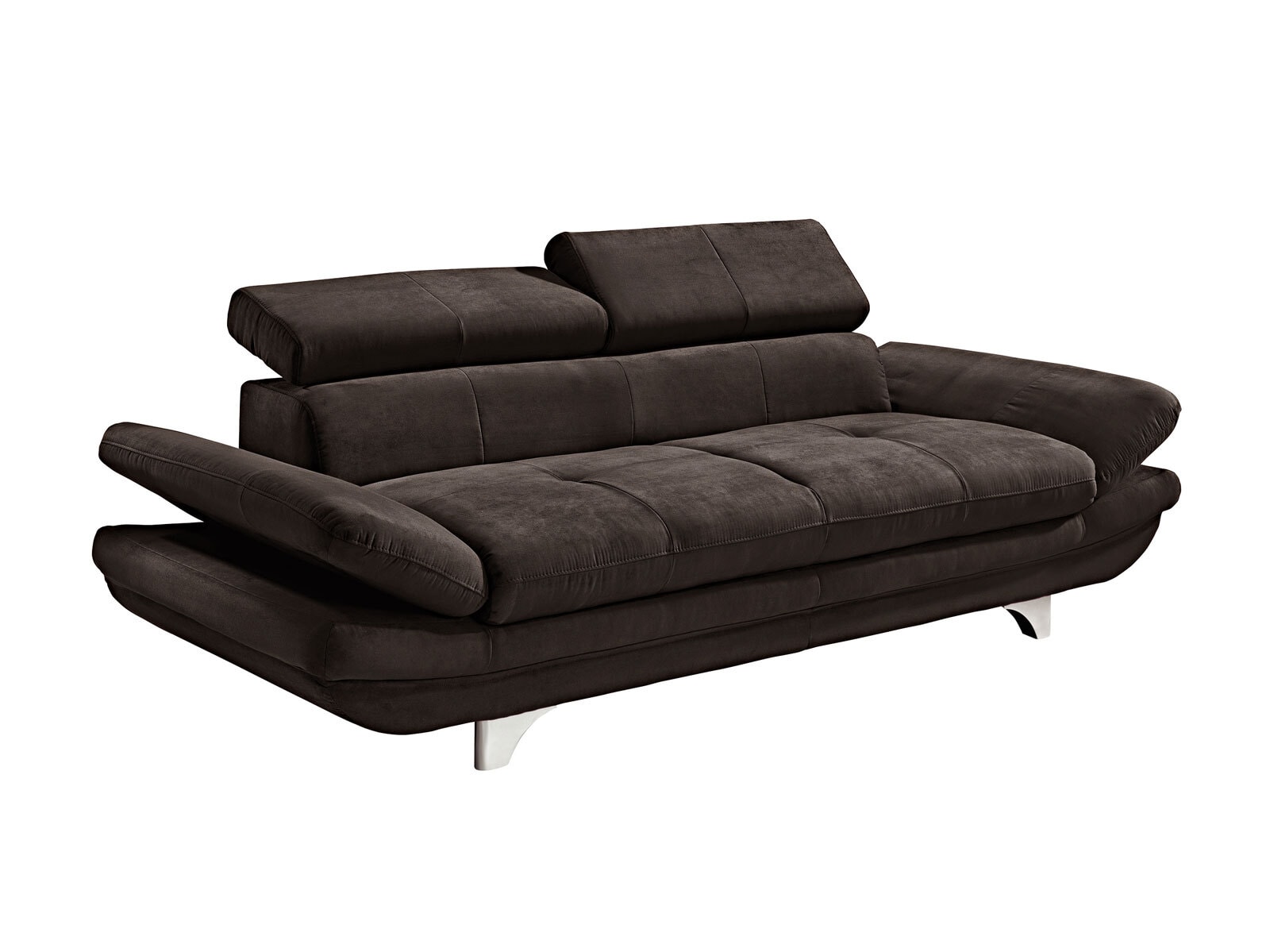 Sofa 3-Sitzer COTTA 104 x 233 cm Stoffbezug espressobraun