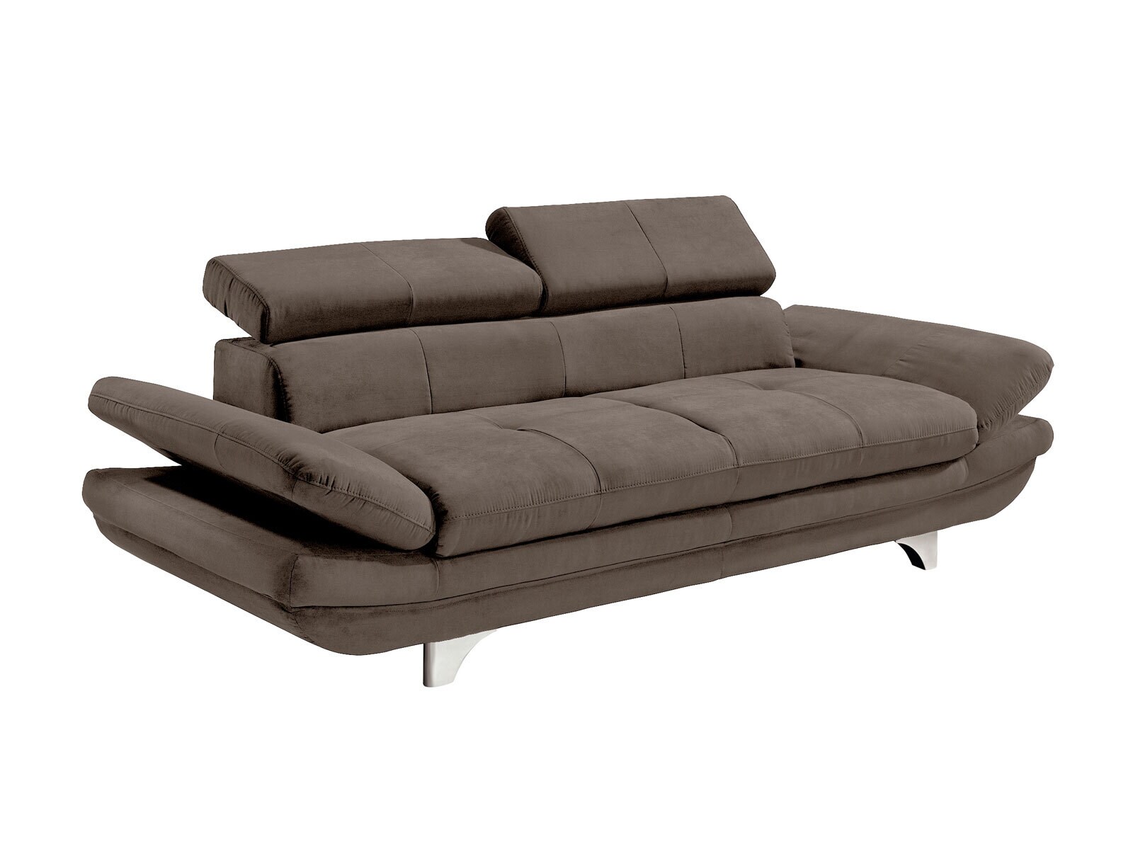 Sofa 3-Sitzer COTTA 104 x 233 cm Lederlook mudbraun