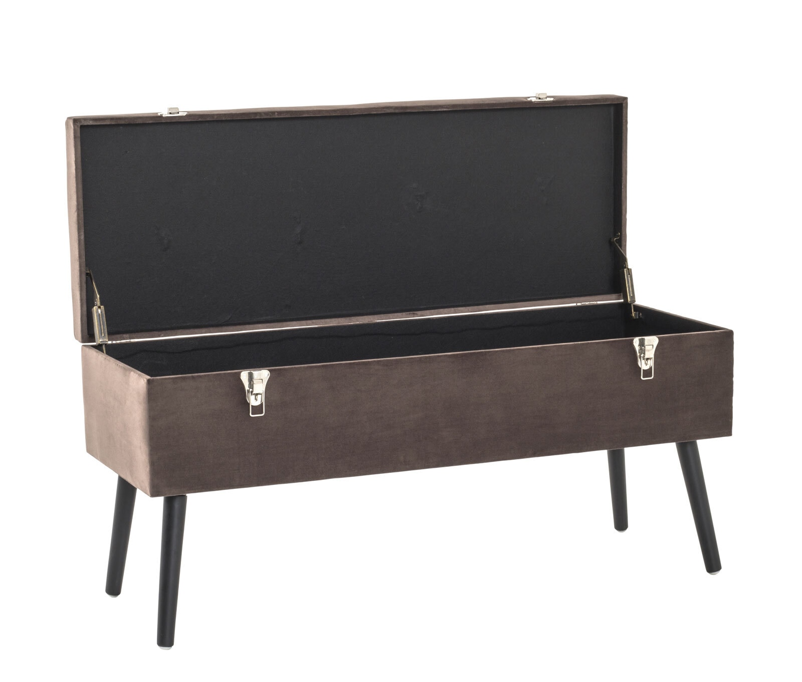 Sitztruhe 106 x 52 cm Schwarz/ Braun