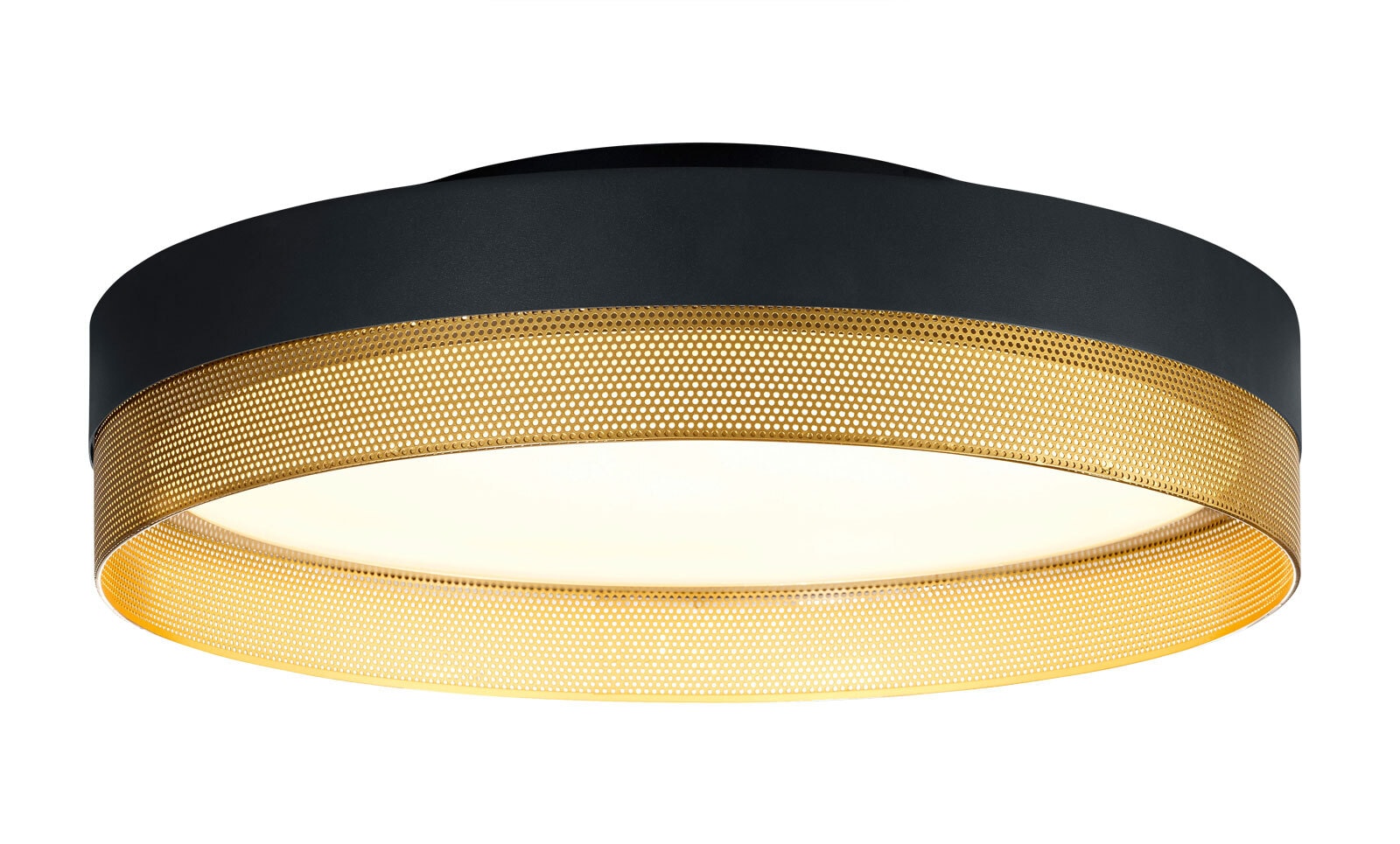 B-LEUCHTEN LED Deckenlampe MESH 45 cm schwarz /goldfarbig