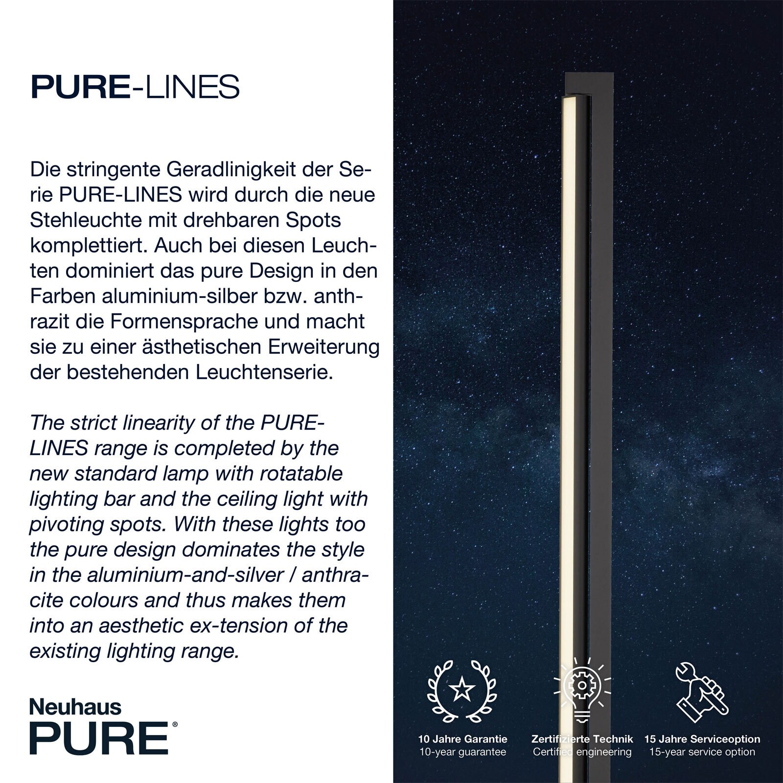 Paul Neuhaus LED Stehlampe PURE-LINES anthrazit