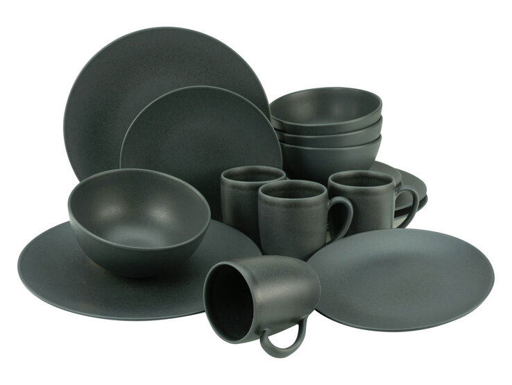 CreaTable Dessertteller SOFT TOUCH 6er Set schwarz matt