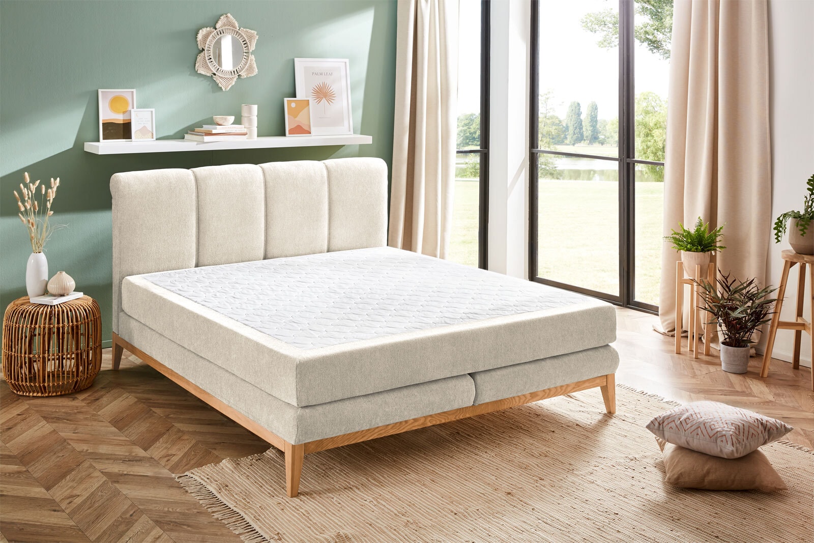 Boxspringbett BJÖRN 180 x 200 cm naturbeige