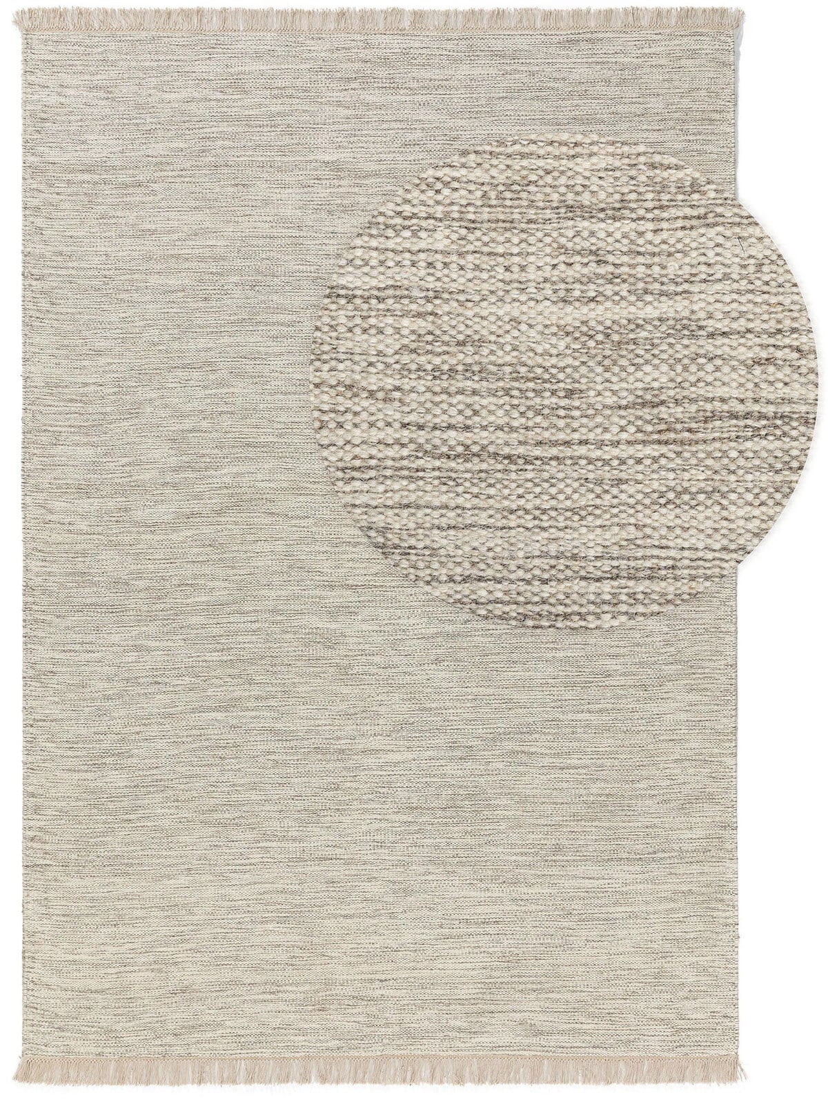 benuta pure Wollteppich SILAS 170 x 240 cm cream/grau