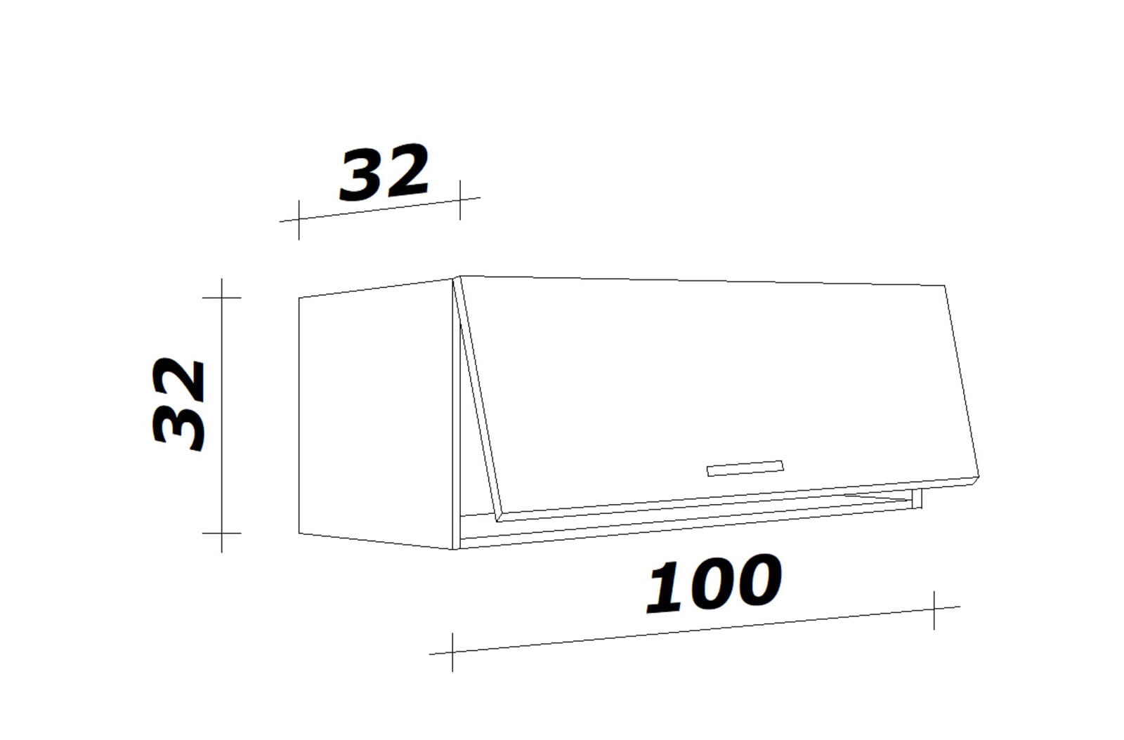 QUARTIER Hängeschrank MEGGIE 100 x 32 x 30 cm weiß