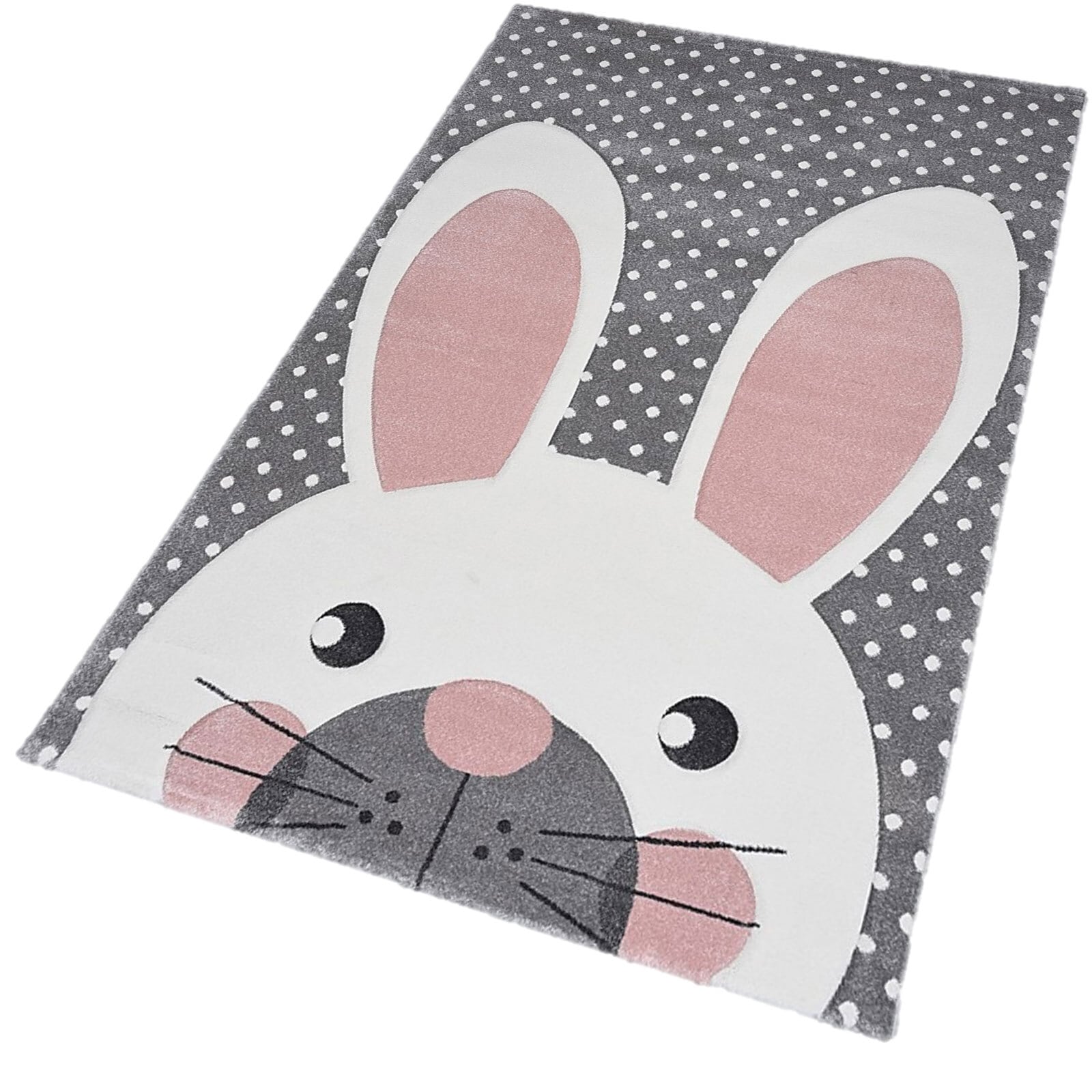 Kinderteppich PASTEL KIDS HASE 80 x 150 cm grau