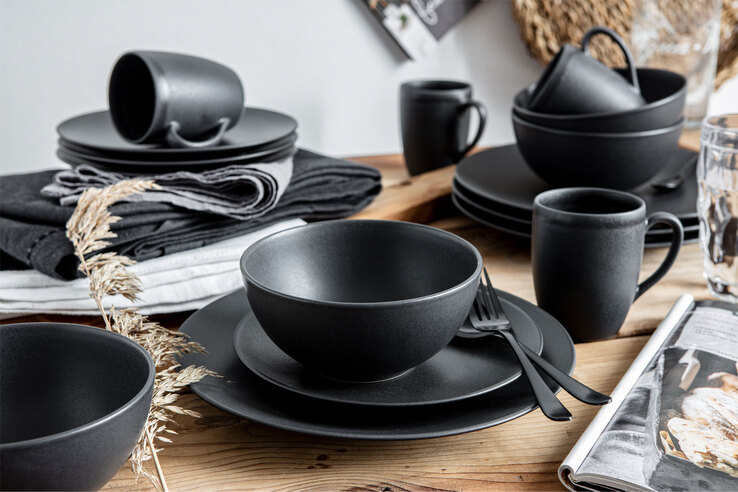 CreaTable Kombiservice SOFT TOUCH BLACK 16-teilig schwarz