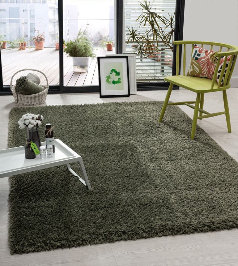 Moderner Teppich RECYCLE FLOKI 160 x 230 cm grün