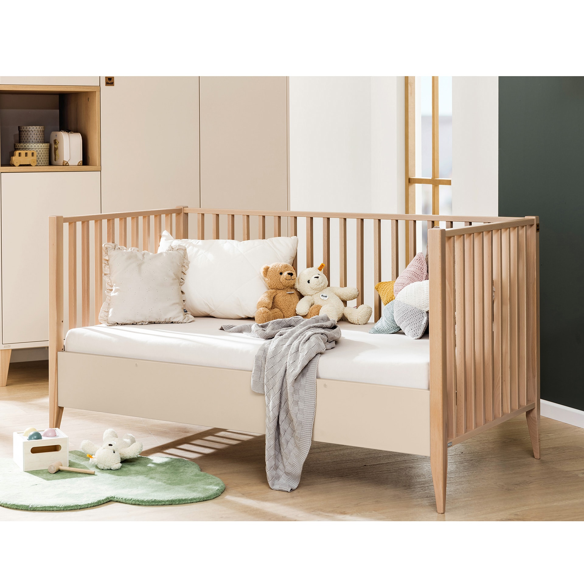 PAIDI Babybett MILA & BEN 70 x 140 cm braun