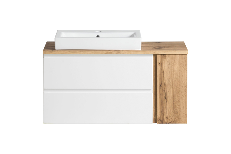 Badkombination GENT weiß/braun 105cm