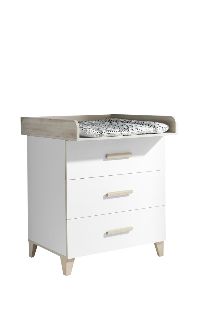 Wickelkommode PRIZZI weiß/ braun