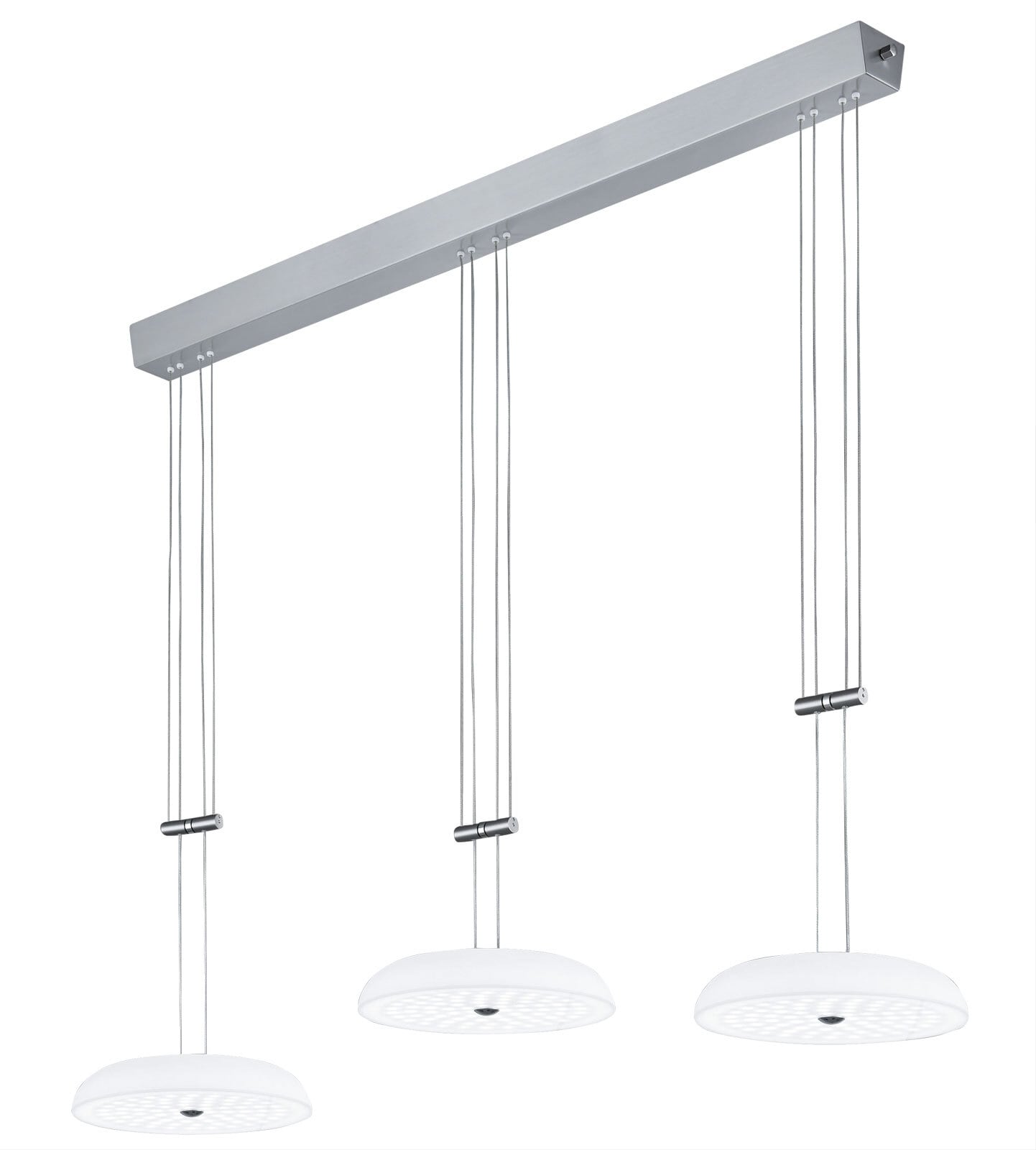 BANKAMP LED Pendellampe VANITY 3-flg nickel/chromfarbig