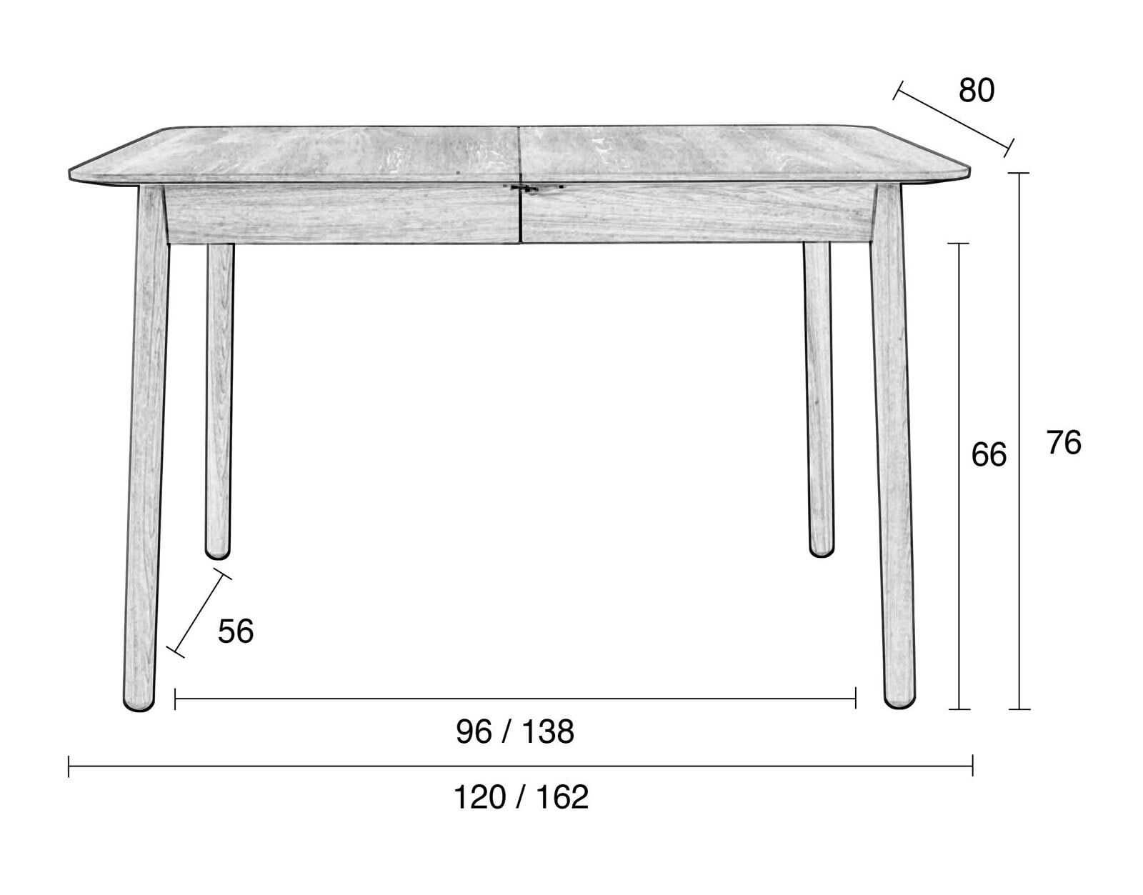 zuiver Esstisch GLIMPS 120 x 80 cm Walnuss