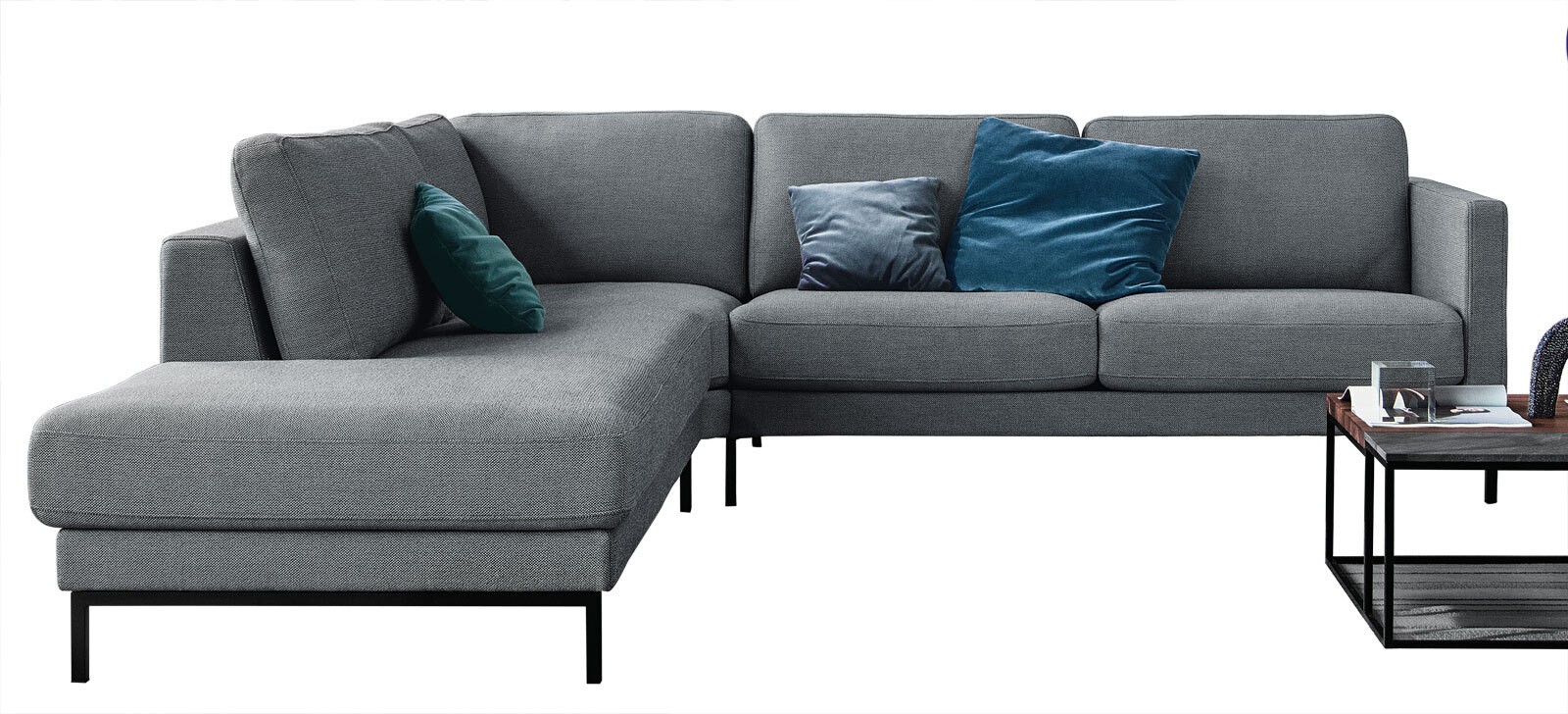 ROLF BENZ Ecksofa 274 x 277 cm EGO Stoffbezug Grau