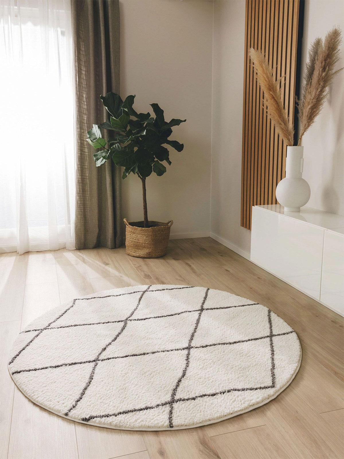 benuta nest Teppich BENNO rund 120 cm cream