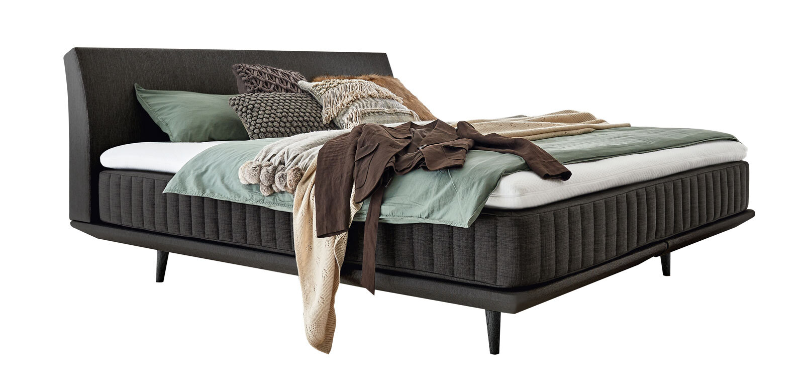 MONDO Boxspringbett SENTA 180 x 200 cm Anouk Coal