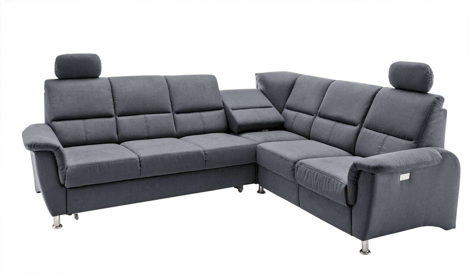 Ecksofa PRECILLIA 268 x 222 cm grau