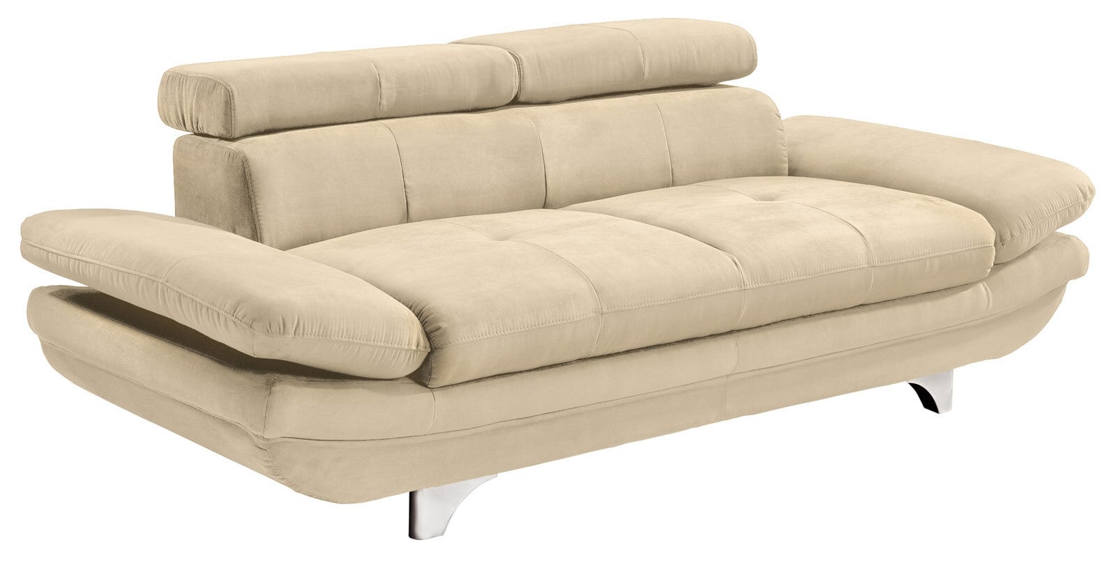 Sofa 2-Sitzer COTTA 104 x 218 cm Stoffbezug beige