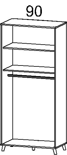 Kleiderschrank FALUN 92 x 203 cm Alpinweiß NB