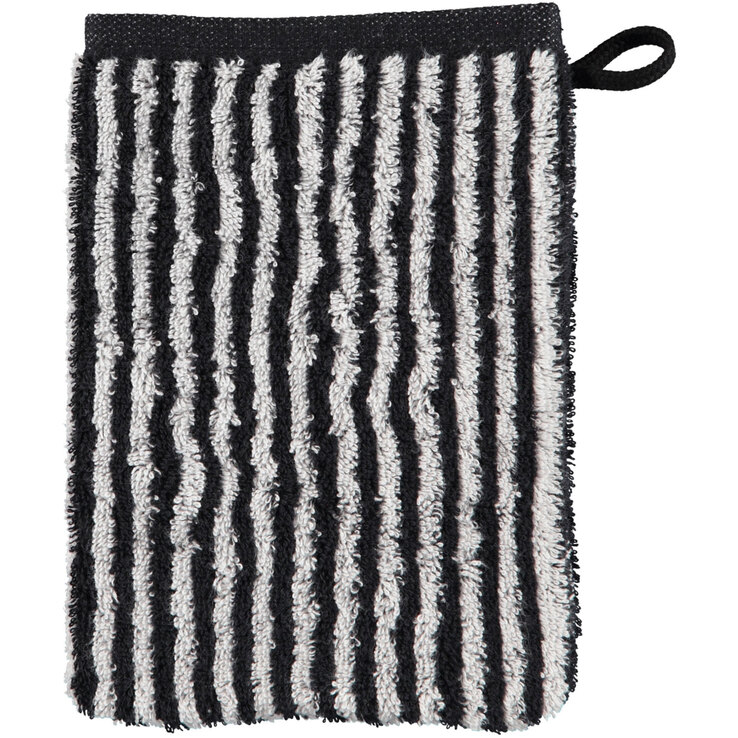 Cawö Waschhandschuh ZOOM STREIFEN 16 x 22 cm schwarz