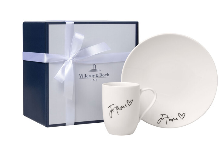 Villeroy & Boch Frühstücksteller STATEMENT JE T'AIME 21 cm Porzellan weiß