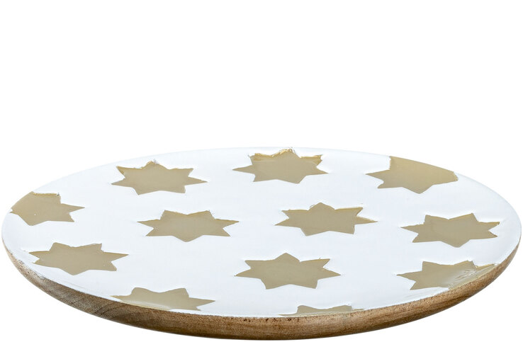 LEONARDO Weihnachtsdeko Teller STERNE 30 cm Mangoholz
