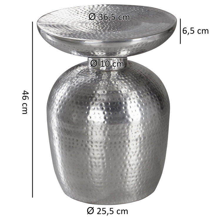 Beistelltisch rund 36 cm Silberfarbig