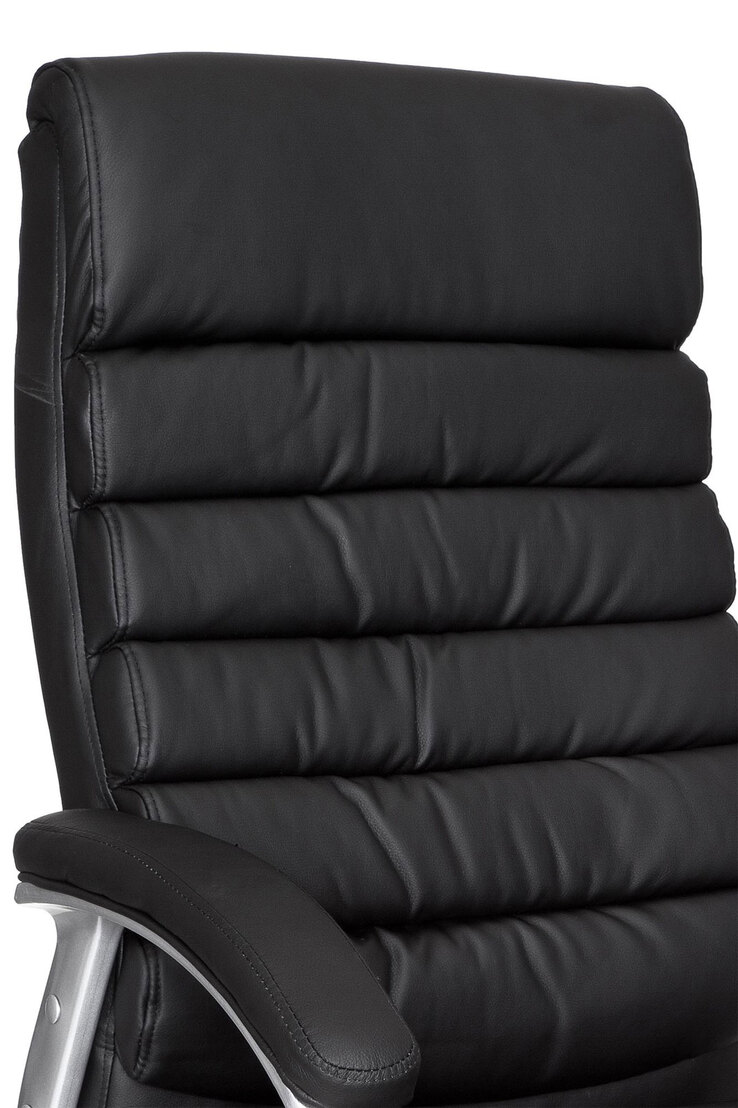 Drehstuhl mit Armlehnen Silberfarbig/ Schwarz