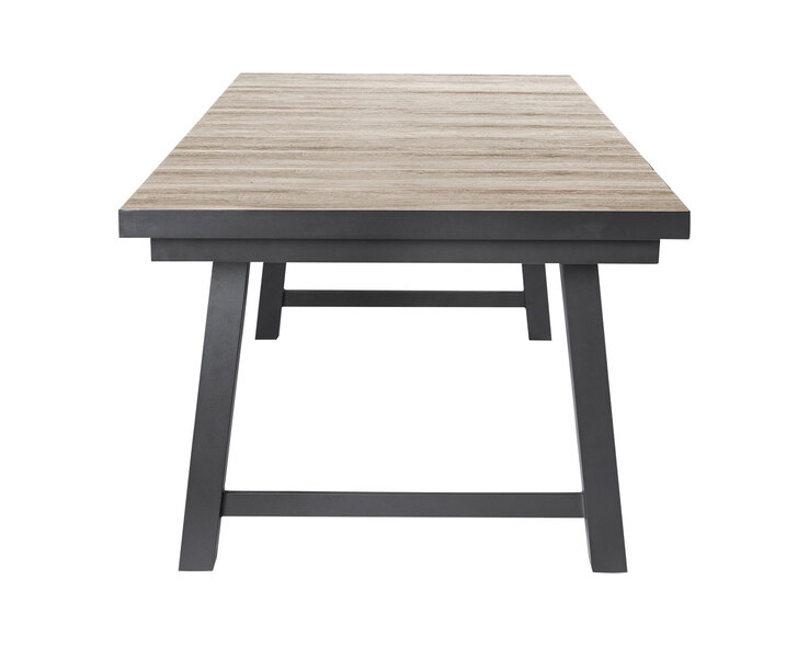 Garden FLAIR Gartentisch LENA A 200-260 x 100 cm anthrazit /Holzoptik braun