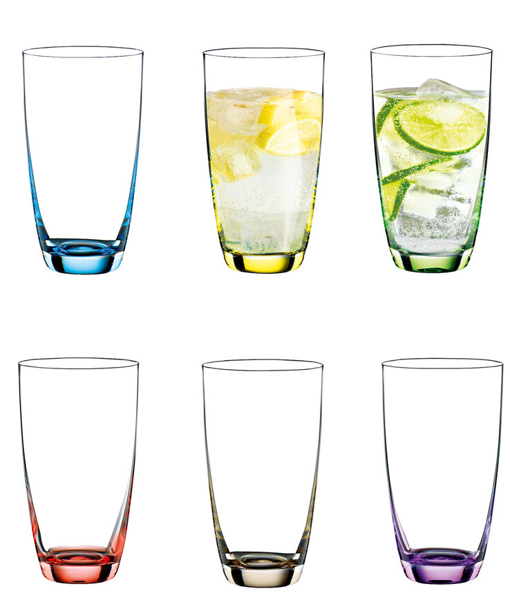 BOHEMIA SELECTION Longdrinkglas VIVA COLORI 6er Set - je 350 ml