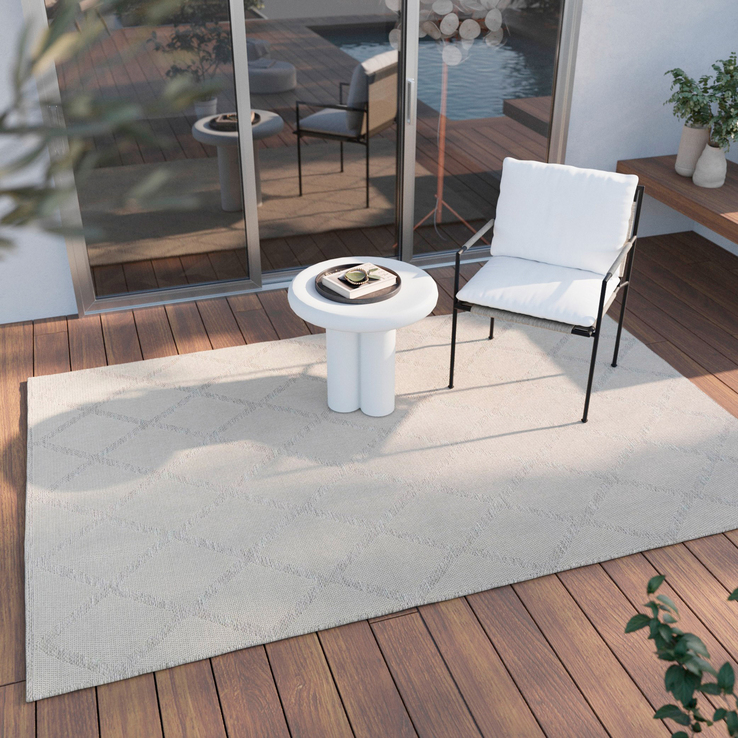 ESPRIT Outdoorteppich RHOMB 160 x 225 cm beige/grau