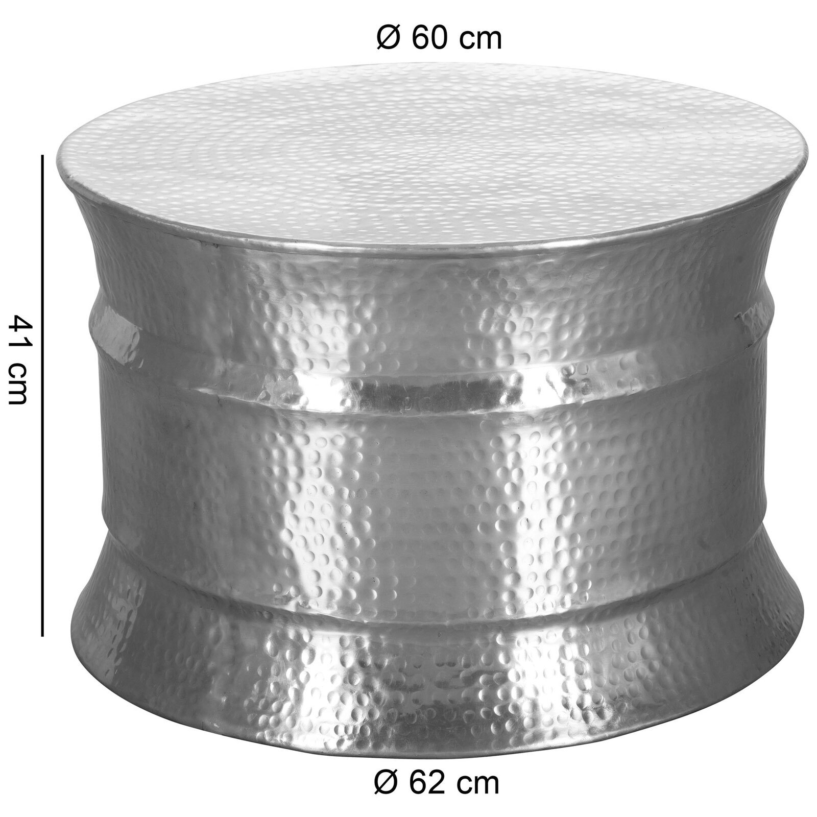 CASAVANTI Couchtisch rund 62 x 41 cm Silberfarbig