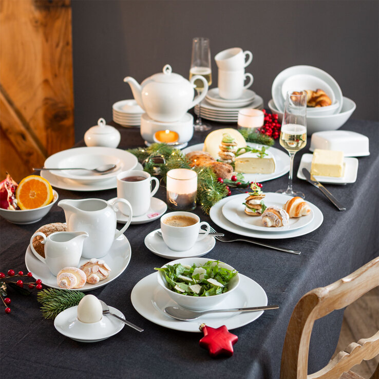 Seltmann Weiden Kaffee-Untertasse RONDO LIANE 6er Set weiß