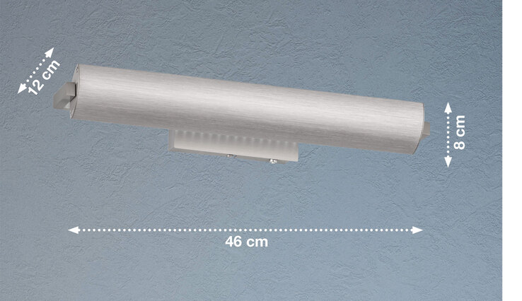 FISCHER & HONSEL LED Wandleuchte BEAT TW 46 x 12 cm nickelfarbig