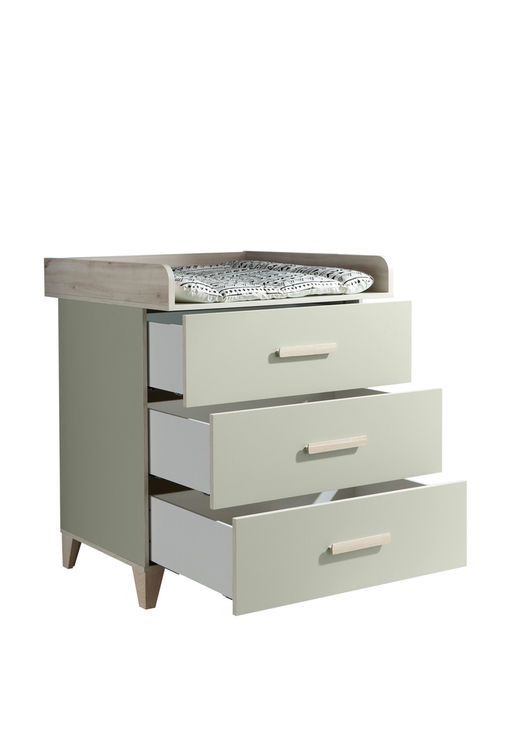 Wickelkommode PRIZZI pastellgrün/ braun