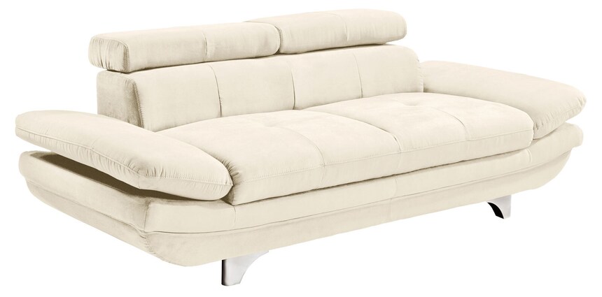 Sofa 2-Sitzer COTTA 104 x 218 cm Lederlook cremebeige