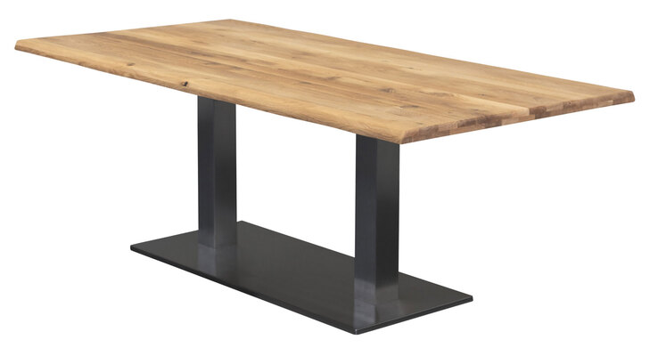 VALMONDO Esstisch TARVOS 200 x 100 cm Eiche massiv/schwarz