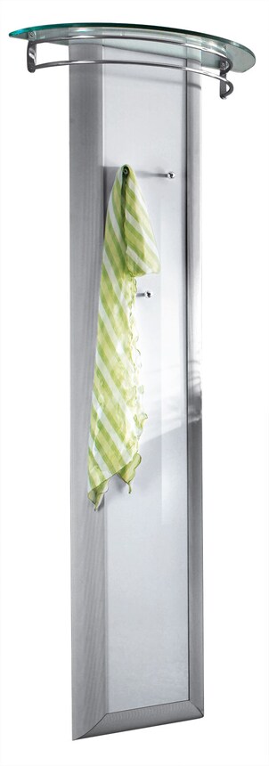 MONDO Garderobenpaneel ENTRY 62 x 170 cm Glas weiß/ silberfarbig