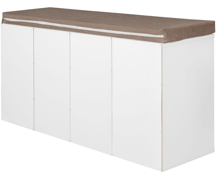 Garderobenbank 103 x 53 cm braun/weiß