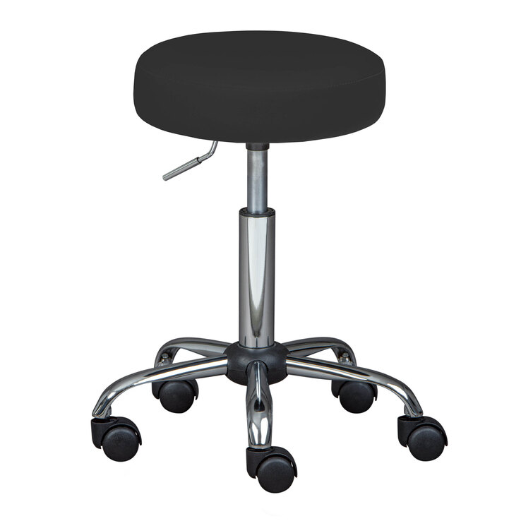 Hocker DIETER schwarz 33 x 50-66 x 33 cm