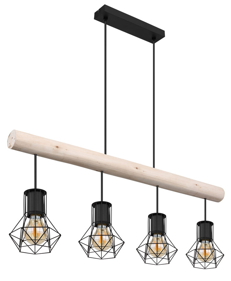 GLOBO Retrofit Balkenpendel PRISKA 82 cm Holz /schwarz