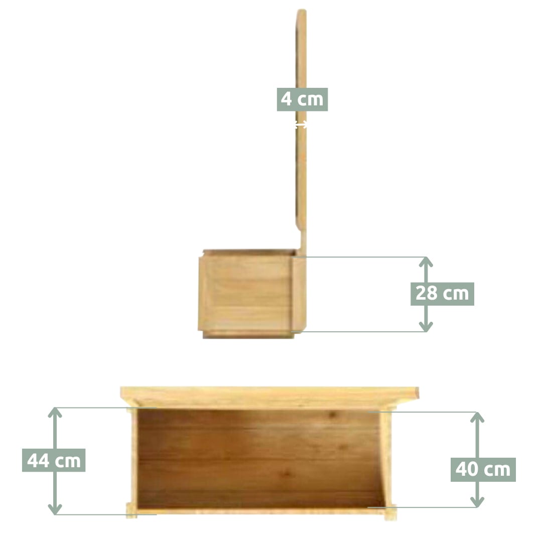 holz4home Pflanzkasten SPALIER 128 x 34 cm Kiefernholz